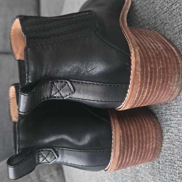 Madewell Black Leather Bonham Chelsea Western Ankle Booties Size 9.5 - Picture 4 of 16